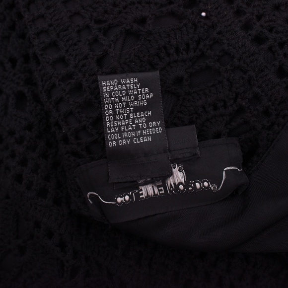 Black Long Sleeve Feminine Lace Like Sheer Goth Top Large - Picture 10 of 12